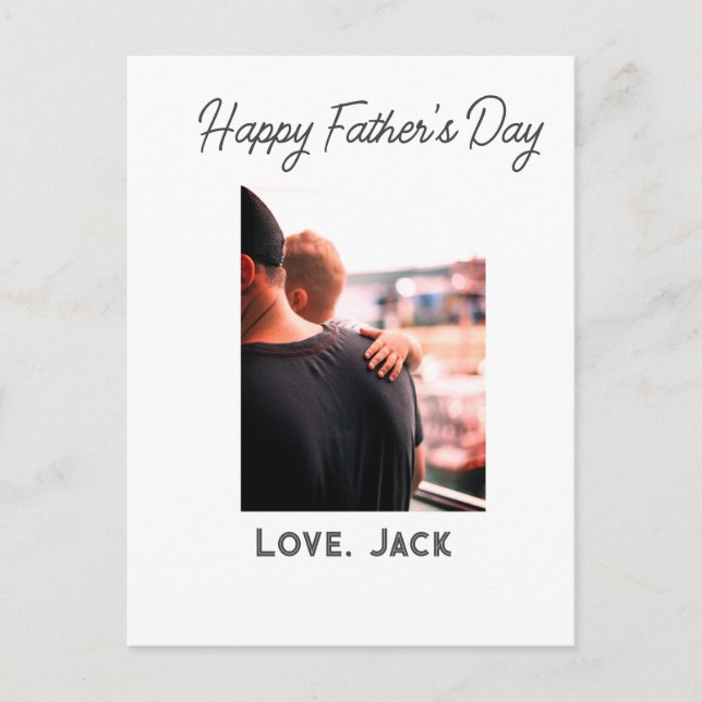 Happy väterliche Foto moderne Liebe einfache Vater Postkarte (Vorderseite)