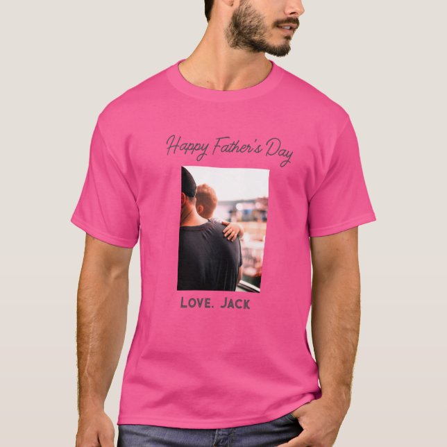Happy väterliche Foto moderne Liebe einfache Vater T-Shirt (Vorderseite)