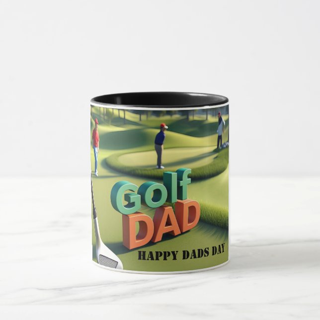 Happy Vaters Day "Golf Vater" Custom Tasse (Zentrum)