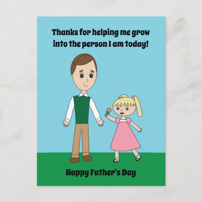Happy Vaters Day von Tochter Personalize Postkarte (Vorderseite)