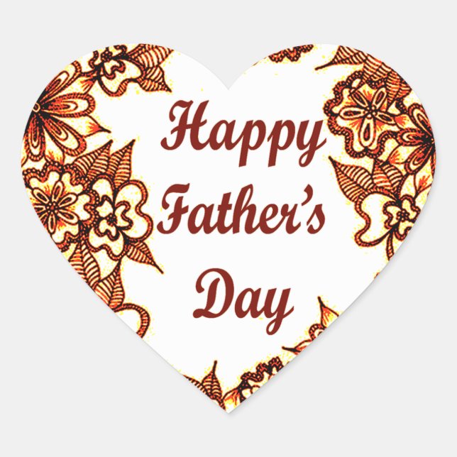 Happy Vatertag 5 Herz-Aufkleber (Vorderseite)