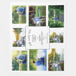 Happy Vatertag 8 Foto der Familie von Kindern Fleecedecke