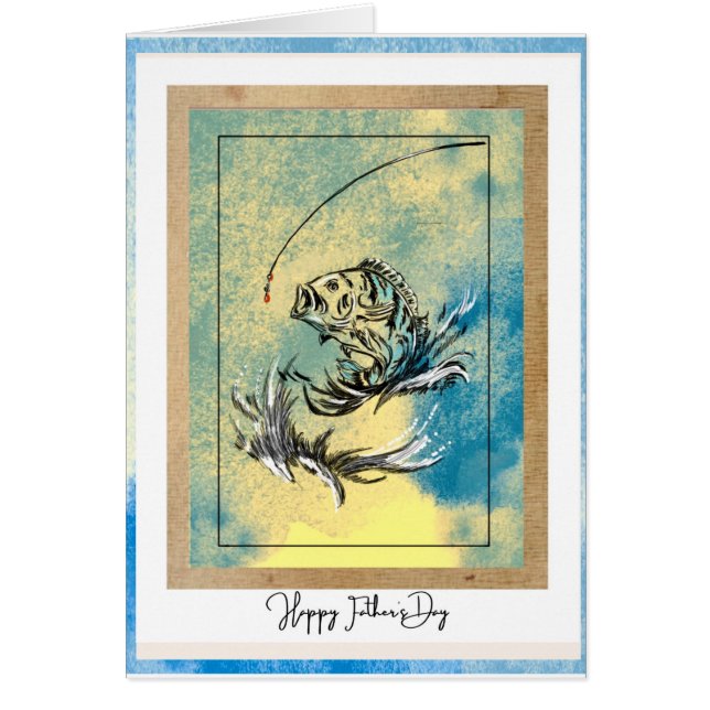 Happy Vatertag Angelkarte (Vorne)