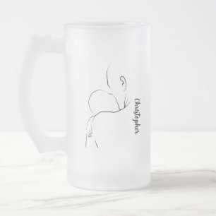 Happy Vatertag Baby and Vater Line Art Tasse