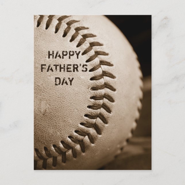 Happy Vatertag Baseball Postkarte (Vorderseite)