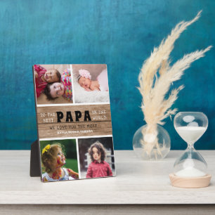 Happy Vatertag Beste Papa 4 Foto Collage Holz Fotoplatte