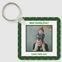 Happy Vatertag Bester Daddy Vater je Grün Foto Schlüsselanhänger