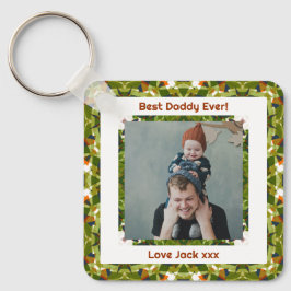 Happy Vatertag Bester Daddy Vater je Grün Foto Schlüsselanhänger