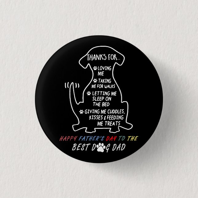 Happy Vatertag Bester Hund Vater Button (Vorderseite)
