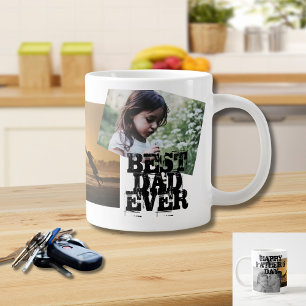 Happy Vatertag Bester Vater je 3 FotoCollage Jumbo-Tasse