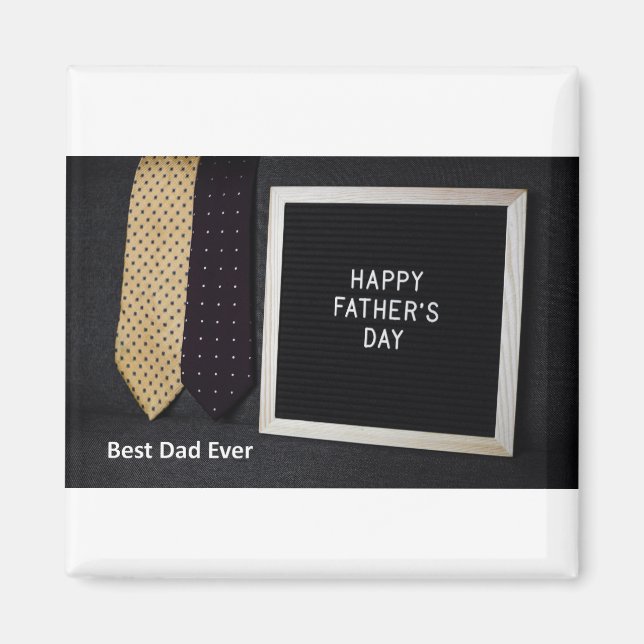Happy Vatertag Bester Vater je Black Magnet (Vorne)