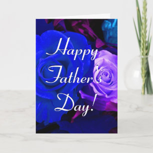 Happy Vatertag Blaue Lila Rose I Karte
