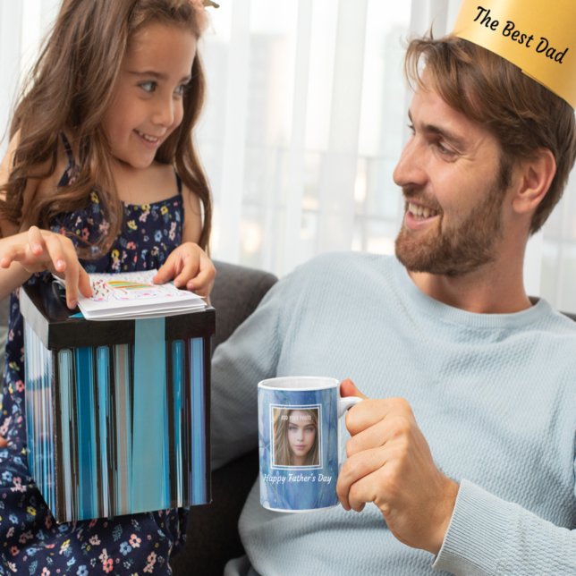 Happy Vatertag Blue Agate Geode Kaffeetasse (Von Creator hochgeladen)