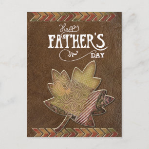 Happy Vatertag - braunes Lederleder Postkarte