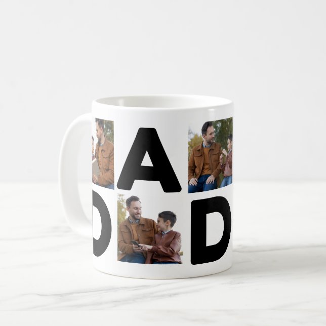 Happy Vatertag Custom Foto Tasse für Vater (Vorderseite Links)