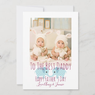 Happy Vatertag Custom Foto Twins Feiertagskarte