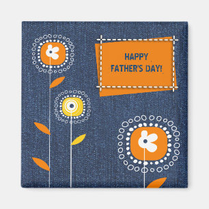 Happy Vatertag Denim Pattern Magnet