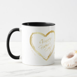 Happy Vatertag Elegant Gold Kalligrafie Luxus Tasse
