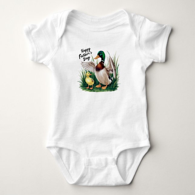 Happy Vatertag Enten Baby Strampler (Vorderseite)