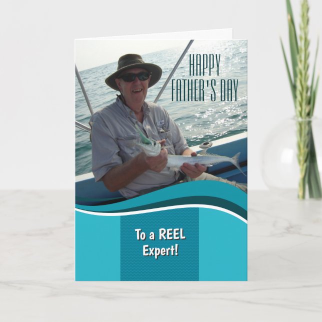 Happy Vatertag Fisherman Personalisiert Card Karte (Vorderseite)