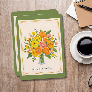 Happy Vatertag florale Bouquet Card Feiertagskarte