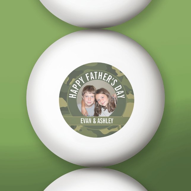 Happy Vatertag - Foto Camouflage Green Tischtennisball (Custom Ping Pong Balls)