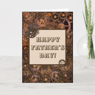 Happy Vatertag Gears Steampunk Industrial Karte
