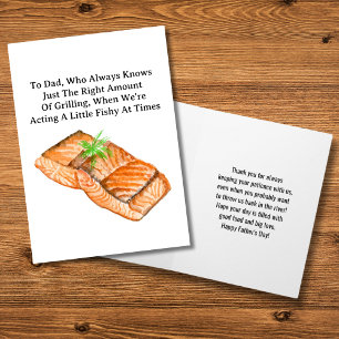 Happy Vatertag gegrillter Lachs Karte