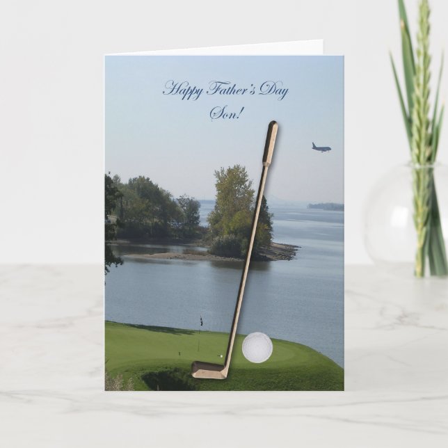 Happy Vatertag Golf Son Card - Maßgeschneidert Karte (Vorderseite)