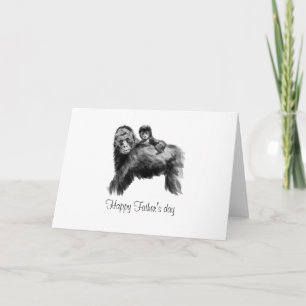Happy Vatertag Gorilla mit Baby Karte