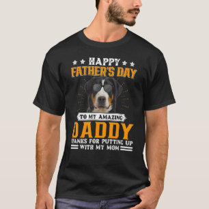 Happy Vatertag Grosser Schweizer Hundeschlitten Va T-Shirt