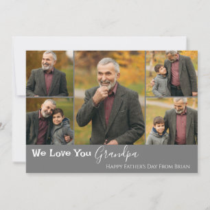 Happy Vatertag, Großvater Fünf Foto Feiertagskarte