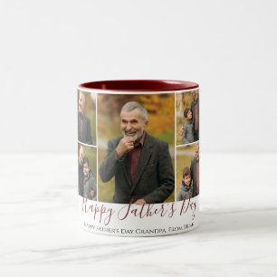 Happy Vatertag, Großvater Fünf Foto Zweifarbige Tasse
