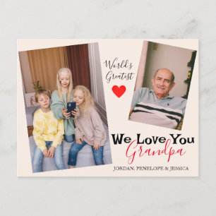 Happy Vatertag, Großvater zwei Foto Feiertagspostkarte