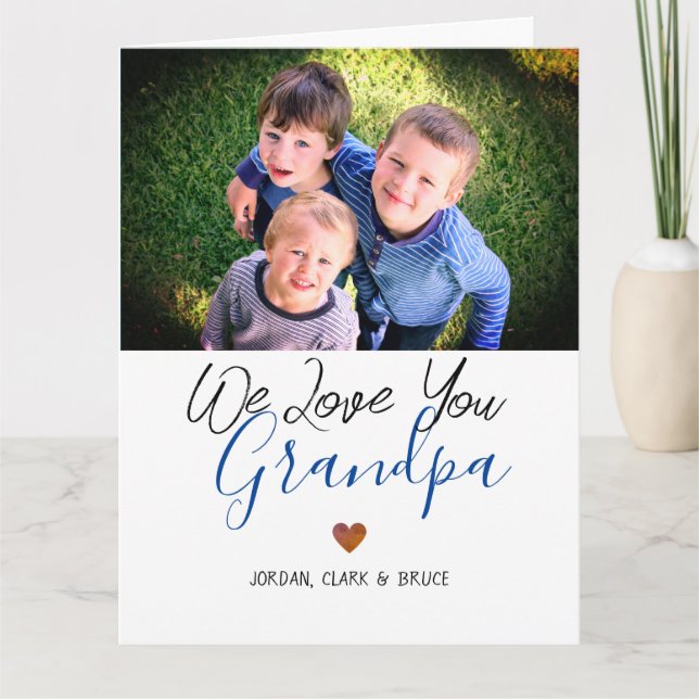 Happy Vatertag, Großvater zwei Foto Karte (Vorderseite)