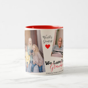 Happy Vatertag, Großvater zwei Foto Zweifarbige Tasse