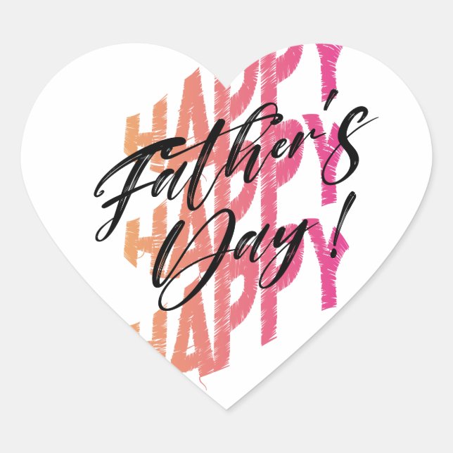 Happy Vatertag Herz-Aufkleber (Vorderseite)