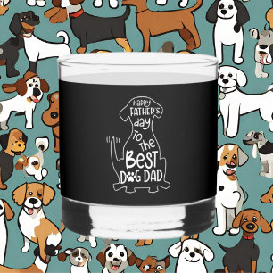 Happy Vatertag Hund Vater Wort Kunst Whiskyglas