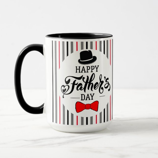 Happy Vatertag Hut und Krawatte Tasse (Links)