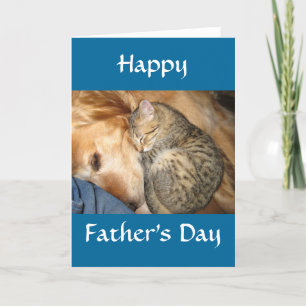 Happy Vatertag - Katze und Hund Karte