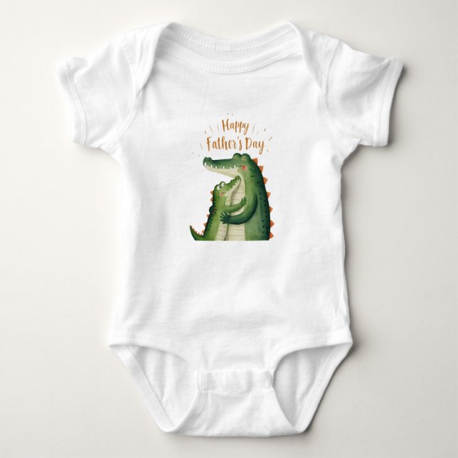 Happy Vatertag Krokodile Baby Strampler (Vorderseite)