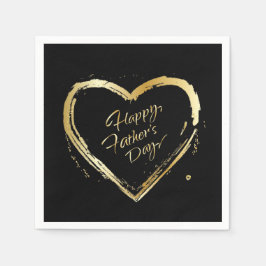 Happy Vatertag Modernes Design Goldenes Herz Serviette