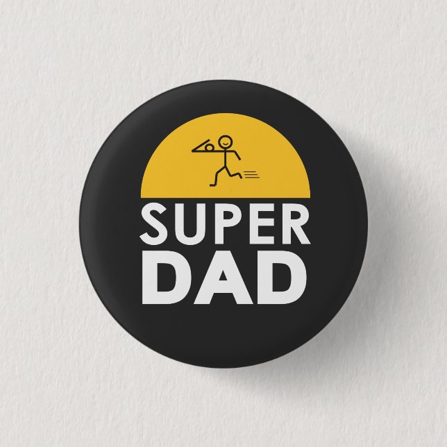Happy Vatertag Modernes Design "SUPER VATER" Button (Vorderseite)