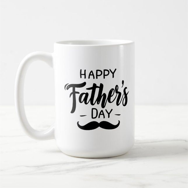 Happy Vatertag - Mustache Celebration Art Kaffeetasse (Links)