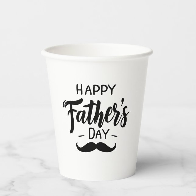 Happy Vatertag - Mustache Celebration Art Pappbecher (Vorderseite)