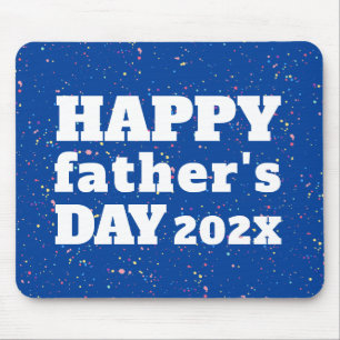 Happy Vatertag Paint Spritzer Azure White Mousepad
