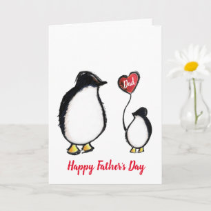 Happy Vatertag Pinguin mit Herz Karte