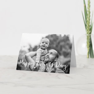 Happy Vatertag Pinselschrift Volles Foto Karte