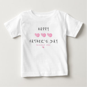 Happy Vatertag rosa Herz Custom Baby T-shirt