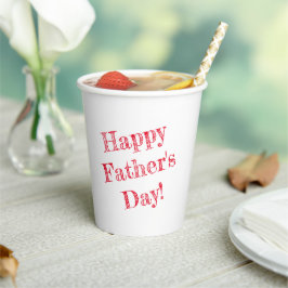 Happy Vatertag roter Text Pappbecher